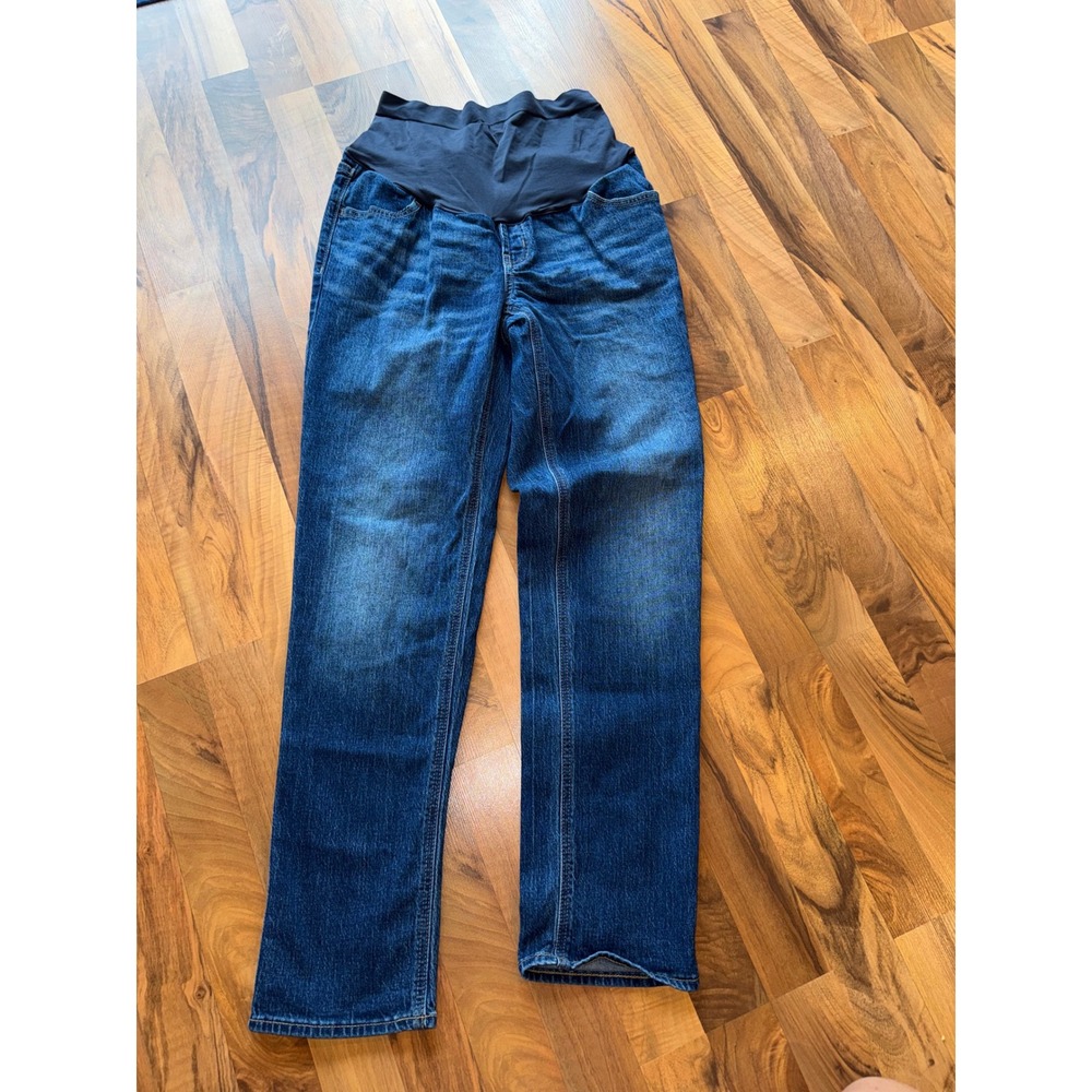 Old Navy Maternity Boyfriend Jeans Women 10 Blue pregnancy Full Panel Denim